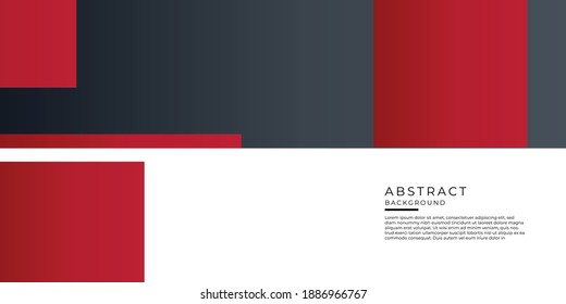 Red black business presentation design template. Abstract geometric decoration on white background. Vector illustration for cover, banner, business card, tech meeting, and more
