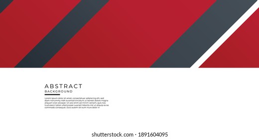 Red black business presentation design template. Abstract geometric decoration on white background. Vector illustration for cover, banner, business card, tech meeting, and more