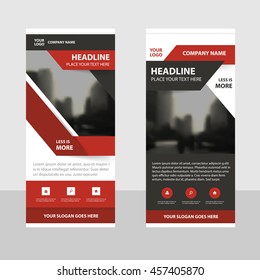 Red black Business Roll Up Banner flat design template ,Abstract Geometric banner template Vector illustration set