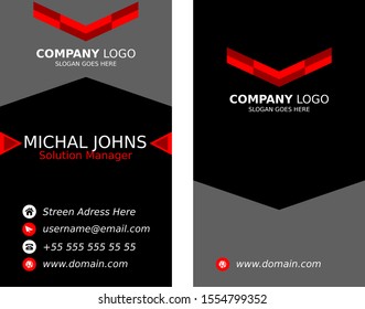 Red Black Bussines Card Fully Editable Print Ready 300 DPI 3.5x2 Print Size