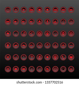 Red and black Button Set collection