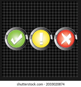 red and black buttons with arrow