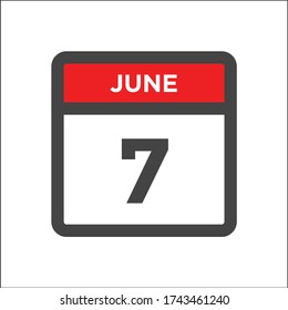 Red and black calendar icon with 07th day of June month