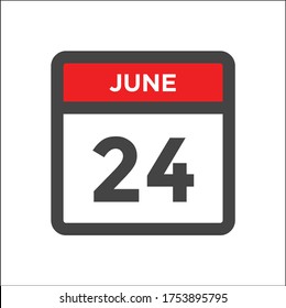 Red and black calendar icon with  day of month