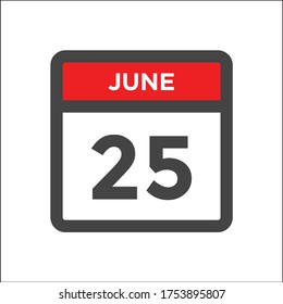 Red and black calendar icon with day of month