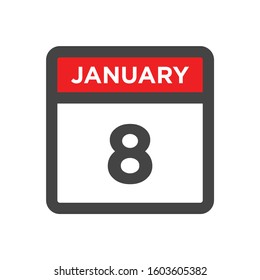 Red and black calendar icon w day of month