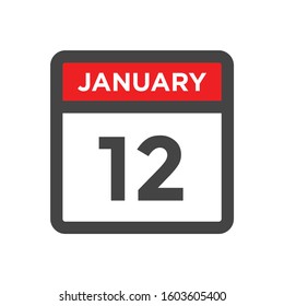 Red and black calendar icon w day of month