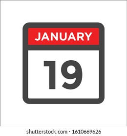 Red and black calendar icon w day of month