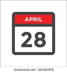 Red and black calendar icon w day of month