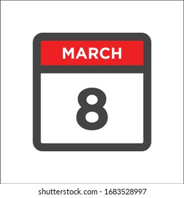 Red and black calendar icon w day of month