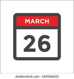 Red and black calendar icon w day of month