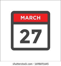 Red and black calendar icon w day of month