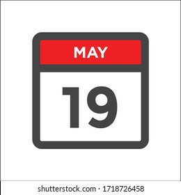 Red and black calendar icon w day of month