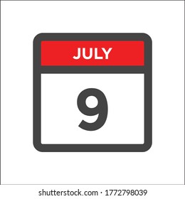 Red and black calendar icon w day of month