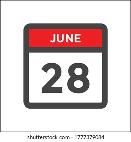 Red and black calendar icon w day of month