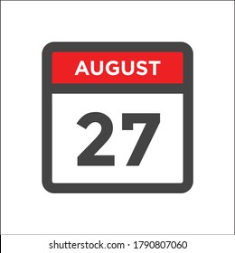 Red and black calendar icon w day of month