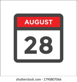 Red and black calendar icon w day of month