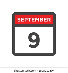 Red and black calendar icon w day of month
