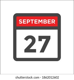 Red and black calendar icon w day of month