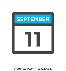 Red and black calendar icon w day of month