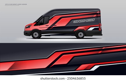 Red and black car wrap livery design vector eps printable files