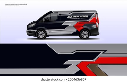 Red and black car wrap livery design vector eps printable files