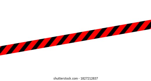 red black caution tape line isolated on white for banner background, tape red black stripe pattern, ribbon tape sign for comfort and construction safety zone, copy space text