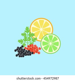 Red and black caviar pattern