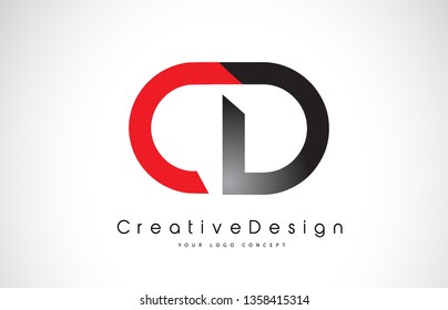 Red and Black CD C D Letter Logo Design in Black Colors. Creative Modern Letters Vector Icon Logo Illustration.
