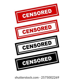 red and black CENSORSHIP stamp print. Vector illustration