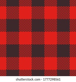 Red and black checkered seamless pattern. Lumberjack jacket.