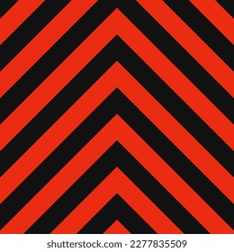 Red, black chevron, warning stripes background. An upward pointing v-shape stripe pattern.