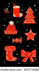 fondo de decoración de navidad rojo y negro 