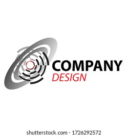 red black circle design logo