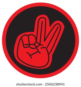 
red and black circle hand symbol