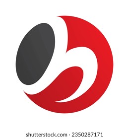 Red and Black Circle Shaped Letter H Icon on a White Background