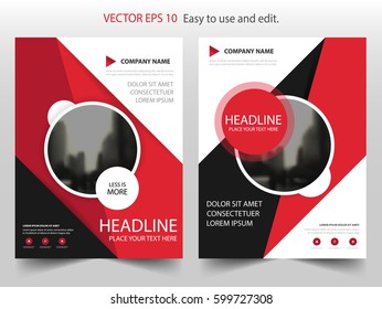Red black circle Vector Brochure annual report Leaflet Flyer template design, book cover layout design, abstract business presentation template, a4 size design