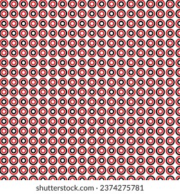 Red and black circle with white background, simple seamless pattern, circle background design.