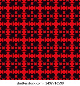 Red and black circles seamless pattern. Geometric background.