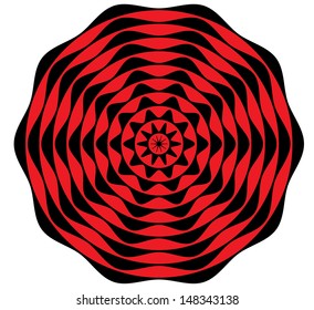 Red and Black Circular Style Pattern. Vector