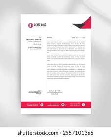 red and black clean modern creative business letterhead design vector template