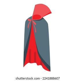 Red black cloak icon isometric vector. Cape hero. Cloth king