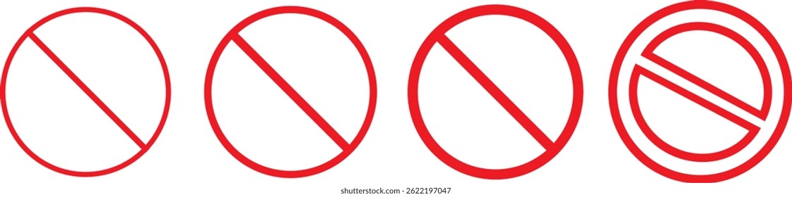 red and black Collection cons of prohibition signs in out line style. Warning illustration sign collection. vector illustration symbol,