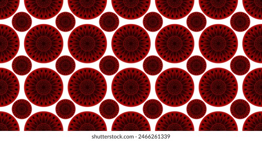Red and Black Color Circle Flower Design for Designers
