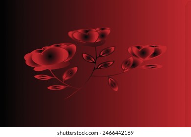 Red, and black color combination gradient background design.Red, and black color flower type of gradient background design