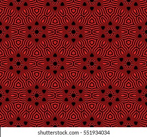 red, black color decorative floral ornament. modern pattern. seamless vector illustration. for interior design, textile, wallpaper