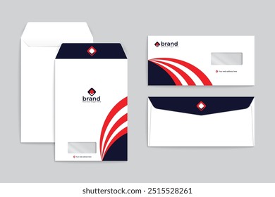 Red and black color envelope design