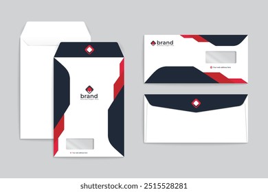 Red and black color envelope design