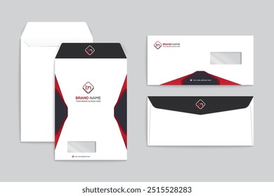 Red and black color envelope design