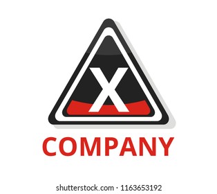 red and black color glasses triangle button web logo graphic design with modern clean style for any professional company with initial type letter x on it
